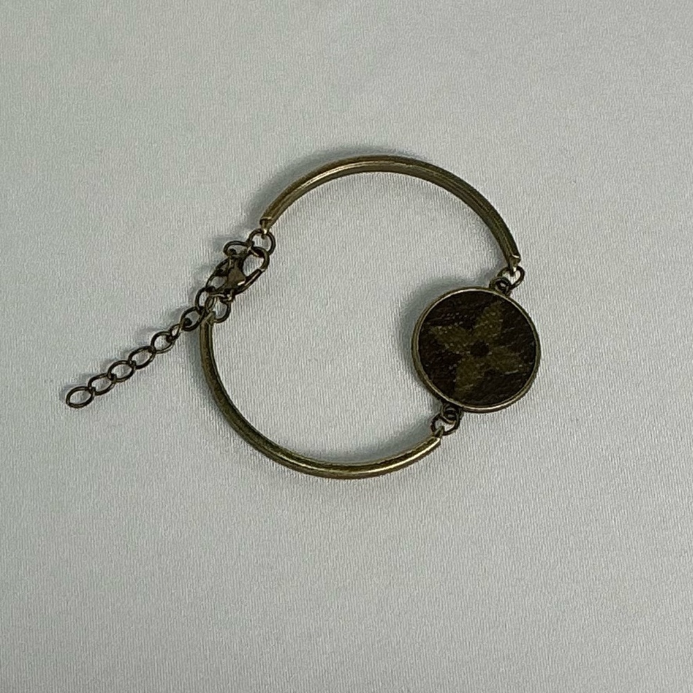 Louis Vuitton Monogram Canvas Antique Bronze Bracelet Adjustable